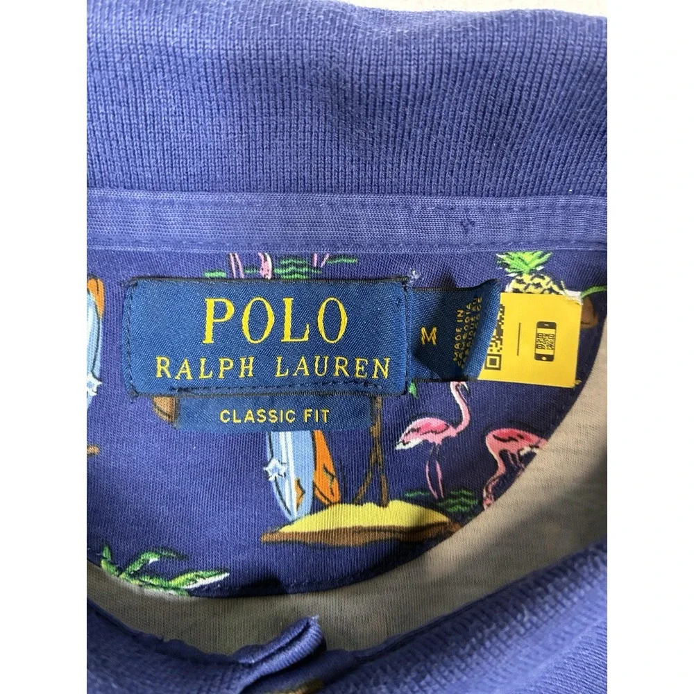 Polo Ralph Lauren Soft Cotton Classic Fit Polo Shirt Mens Medium Tropical Beach